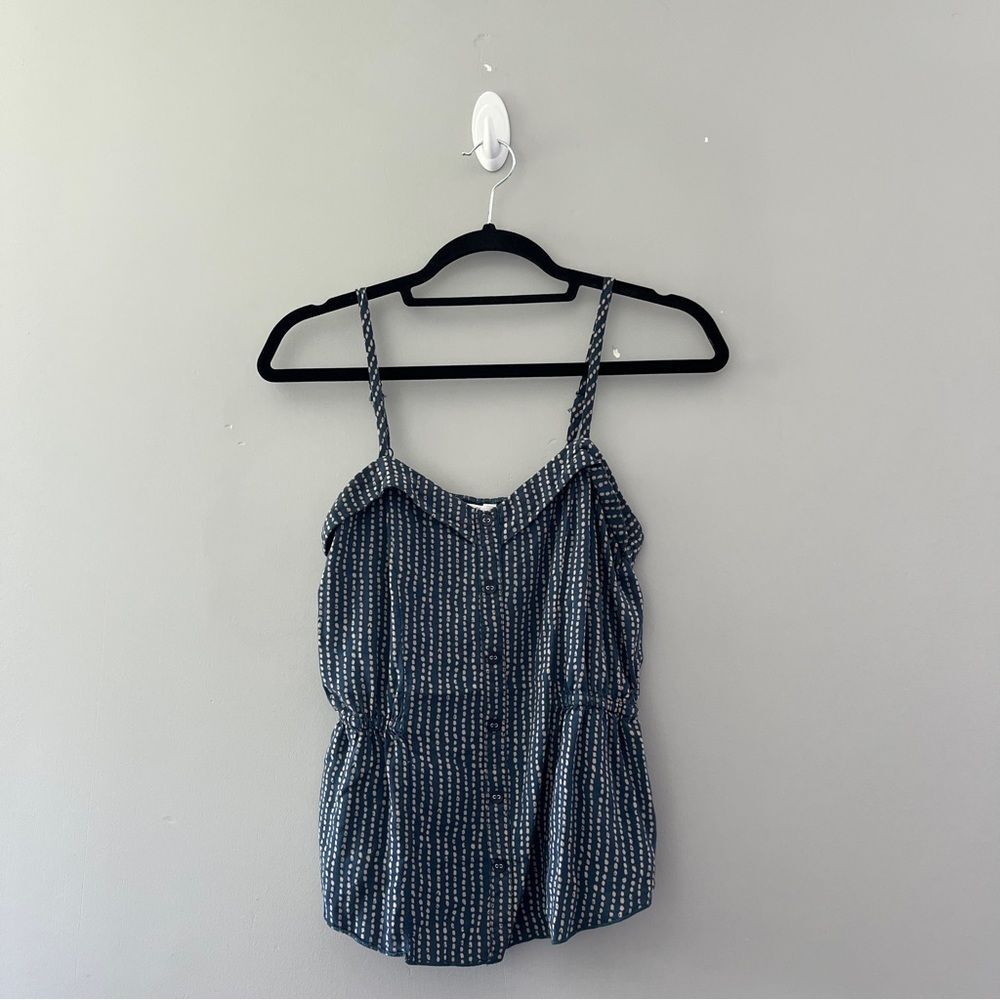 Kirra blue tank top button front size medium